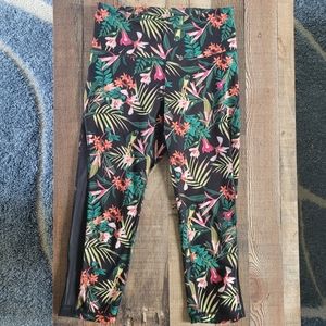 Old Navy Tropical Print Go Dry Active Leggings, Women's Medium